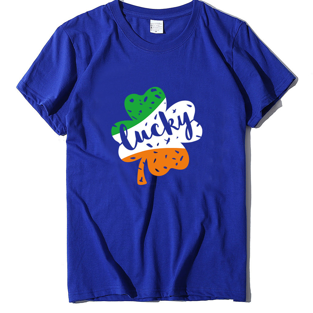 Valentine 'S Day T Shirt Large Size T-shirt Men 'S And Women 'S Short Sleeve Lucky Printed Summer