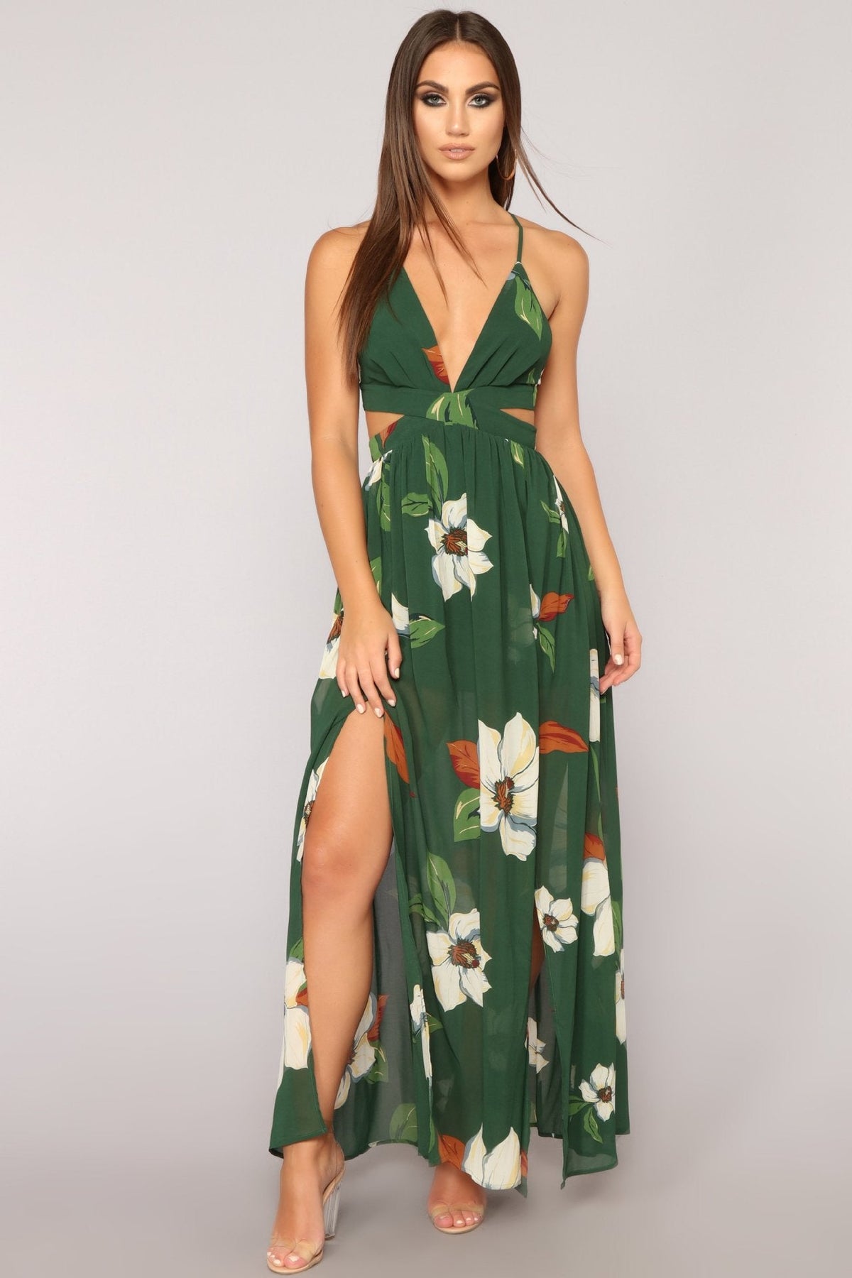 Valentine's Day Dress Spring and Summer Print Chiffon Backless Sleeveless Sling