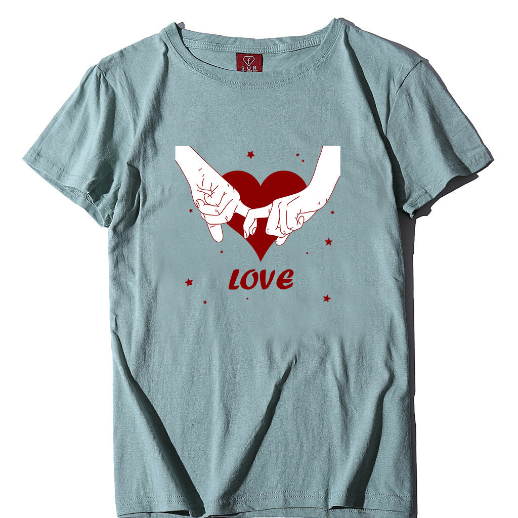 Valentine 'S Day T Shirt T-shirt Short Sleeve Love Printed Summer