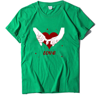 Valentine 'S Day T Shirt T-shirt Short Sleeve Love Printed Summer