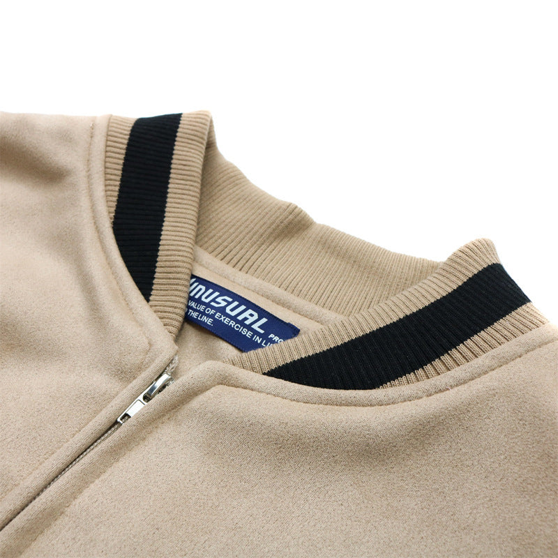 Valentine's Day Jacket Hip Hop Retro Love Flocking Embroidered Baseball Uniform Men's PU Leather Stitching Casual Jacket Coat