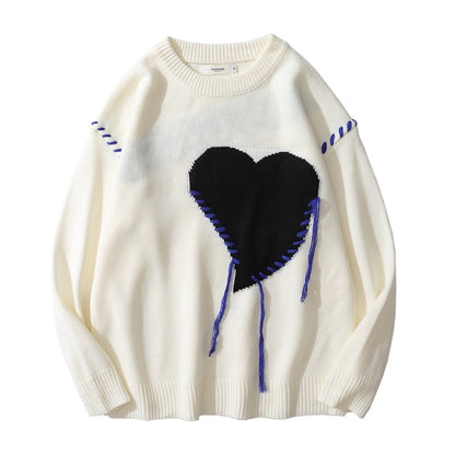 Valentine 'S Day Jacket Autumn And Winter Love Soft Glutinous Sweater Men 'S And Women 'S Long Sleeves Oversize Couple Sweater