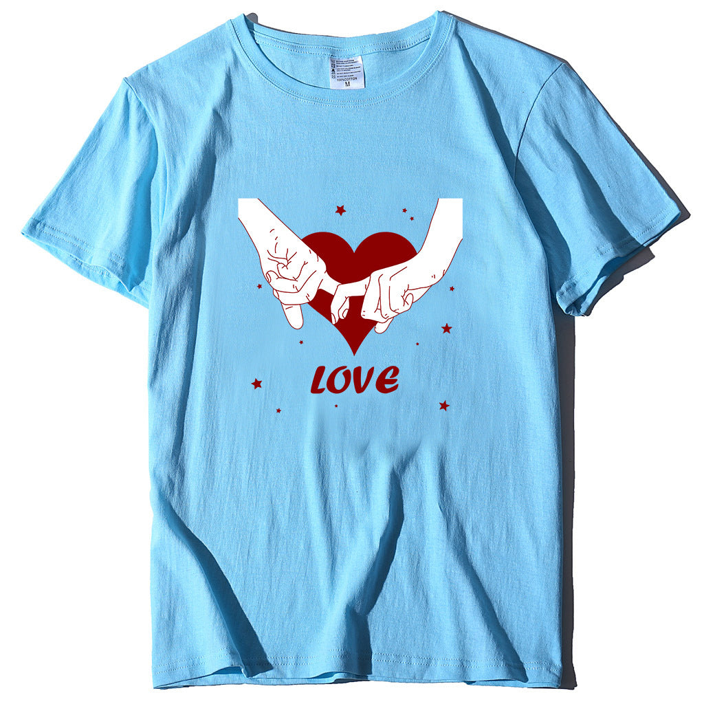 Valentine 'S Day T Shirt T-shirt Short Sleeve Love Printed Summer
