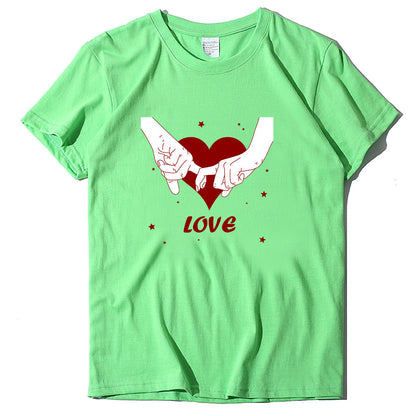 Valentine 'S Day T Shirt T-shirt Short Sleeve Love Printed Summer