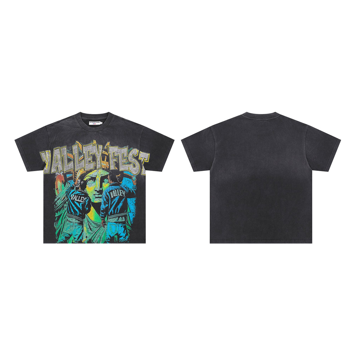 Valeforever Vale T Shirts Hotfix rhinestones Cotton Short Sleeves