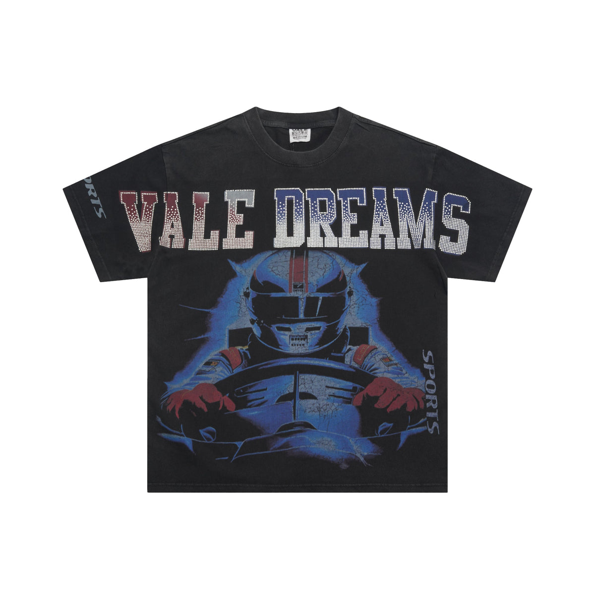 Valeforever Vale T Shirts Hotfix rhinestones Splicing Water Sleeve