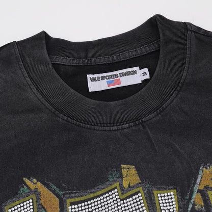 Valeforever Vale T Shirts Hotfix rhinestones Cotton Short Sleeves