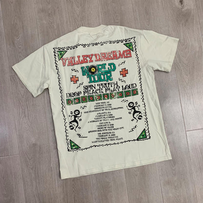 Valeforever Vale T Shirts Hotfix rhinestones Wash Short Sleeves