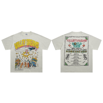 Valeforever Vale T Shirts Hotfix rhinestones Wash Short Sleeves