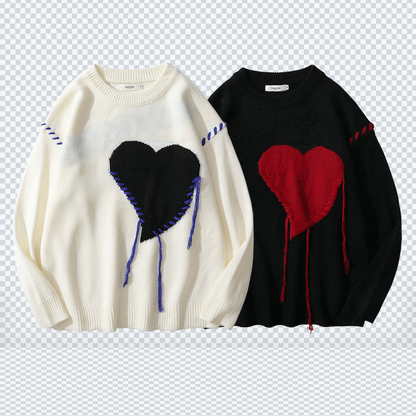 Valentine 'S Day Jacket Autumn And Winter Love Soft Glutinous Sweater Men 'S And Women 'S Long Sleeves Oversize Couple Sweater