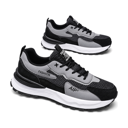 Men's Black and Gray Platform Athletic Sneakers